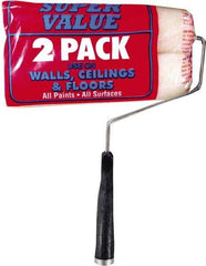 Premier Paint Roller - 12" Long, 3/8" Nap, Wall Roller & Frame Combo - 9" Wide, Plastic Frame, Includes Roller Cover & Frame - Exact Tool & Supply