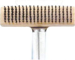 Premier Paint Roller - Steel Surface Preparation Wire Brush - 1" Bristle Length, 2-1/2" Wide, 6" OAL, Wood Block, Straight Wood Handle - Exact Tool & Supply