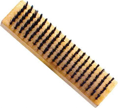 Premier Paint Roller - Steel Surface Preparation Wire Brush - 1" Bristle Length, 2-1/2" Wide, 6" OAL, Wood Block, Straight Wood Handle - Exact Tool & Supply