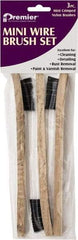 Premier Paint Roller - 3 Piece Nylon Surface Preparation Wire Brush - 8" OAL, Wood Handle - Exact Tool & Supply