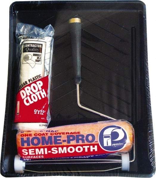 Premier Paint Roller - 3/8" Nap, Wall Paint Roller Kit - Plastic Frame, Includes Paint Tray, Roller Cover & Frame - Exact Tool & Supply