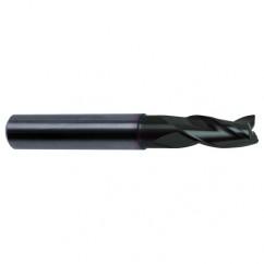 9/16 Dia. x 3-1/2 Overall Length 3-Flute Square End Solid Carbide SE End Mill-Round Shank-Center Cut-Super-A - Exact Tool & Supply