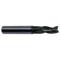 1 Dia. x 4 Overall Length 3-Flute Square End Solid Carbide SE End Mill-Round Shank-Center Cut-Super-A - Exact Tool & Supply