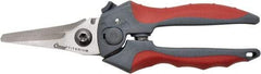Clauss - 2" Length of Cut, Straight Pattern Multi-Purpose Snip - 8" OAL, Ergonomic Non-Slip Grip Handle, Stainless Steel Blade - Exact Tool & Supply