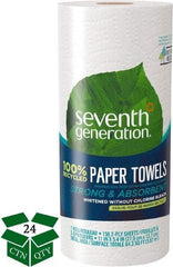 Seventh Generation - Perforated Roll of 2 Ply White Paper Towels - 11" Wide, No Added Dyes or Fragrances, 100% Recycled - Exact Tool & Supply