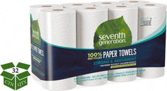 Seventh Generation - Perforated Roll of 2 Ply White Paper Towels - 11" Wide, No Added Dyes or Fragrances, 100% Recycled - Exact Tool & Supply