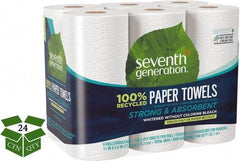 Seventh Generation - Perforated Roll of 2 Ply White Paper Towels - 11" Wide, No Added Dyes or Fragrances, 100% Recycled - Exact Tool & Supply