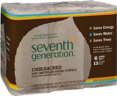 Seventh Generation - Perforated Roll of 2 Ply Brown Paper Towels - 11" Wide, No Added Dyes or Fragrances, Unbleached, 100% Recycled - Exact Tool & Supply