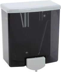 Bobrick - 40 oz Liquid Hand Soap Dispenser - Plastic, Wall Mounted, Black & Gray - Exact Tool & Supply