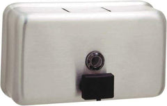Bobrick - 40 oz Liquid Hand Soap Dispenser - Stainless Steel, Wall Mounted, Silver - Exact Tool & Supply
