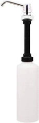 Bobrick - 34 oz Liquid Soap Dispenser Hardware - Plastic, Polyethylene & Stainless Steel, Counter Mounted, Chrome & Stainless Steel - Exact Tool & Supply