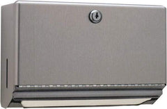 Bobrick - Manual, Stainless Steel Paper Towel Dispenser - 7.06" High x 10-3/4" Wide x 4" Deep, 200 C-Fold or 275 Multi-Fold, Silver - Exact Tool & Supply