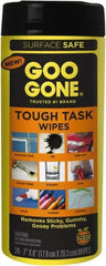 Goo Gone - Pre-Moistened General Purpose Wipes - Canister, 7" x 8" Sheet Size, White - Exact Tool & Supply