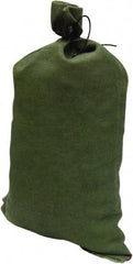 Made in USA - 14" Long x 26" High Sand Bag - Olive Green Polyproplene, For Spill Containment - Exact Tool & Supply