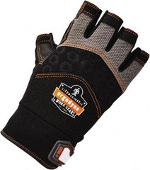 Ergodyne - Size XL (10) Polyester Blend Work Gloves - Palm Coated, Hook & Loop Cuff, Half Fingered, Black, Paired - Exact Tool & Supply