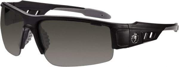 Ergodyne - Smoke Lenses, Framed Safety Glasses - Anti-Fog, Matte Black Frame, Size Universal, Wrap Around - Exact Tool & Supply