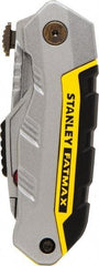 Stanley - 2-7/16" Blade, 8" OAL, Straight Pocket Knife - 4-3/4" Closed Length, Steel, 3 Blades, 1 Edge - Exact Tool & Supply