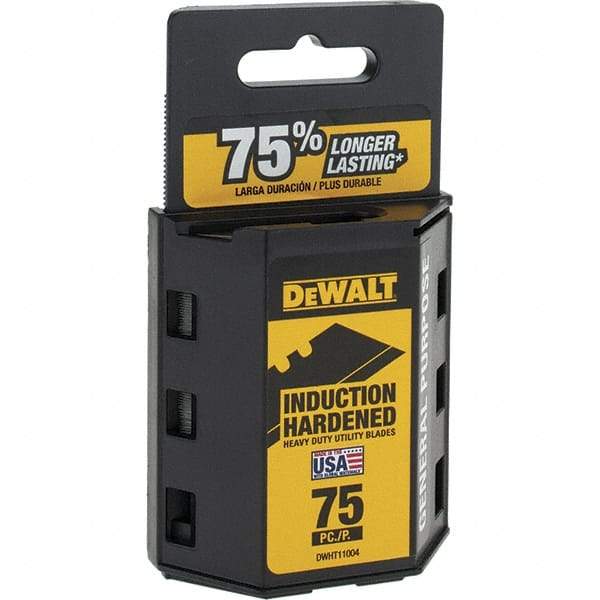 DeWALT - 75 Piece, Carbon Steel, Knife Blade - 2-7/16" Long, 0.0235" Blade Thickness - Exact Tool & Supply