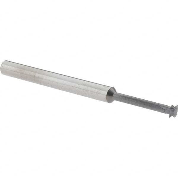 Accupro - 3/16° 3/16" Cut Diam, 0.055" Cut Width, 3/16" Shank, Solid Carbide Double-Angle Cutter - Exact Tool & Supply