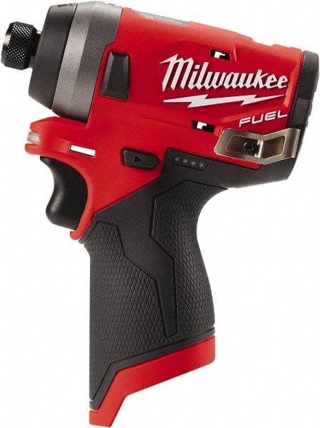 Milwaukee Tool - 1/4" Drive 12 Volt Pistol Grip Cordless Impact Wrench & Ratchet - 3,300 RPM, 0 to 4,000 BPM, 1,300 Ft/Lb Torque, Lithium-Ion Batteries Not Included - Exact Tool & Supply