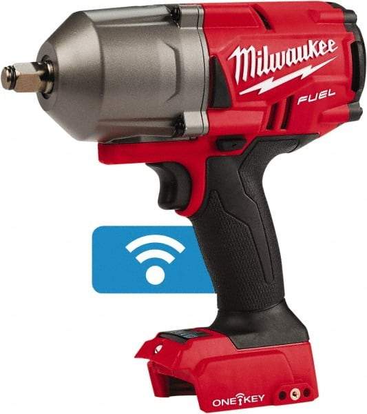 Milwaukee Tool - 1/2" Drive 18 Volt Pistol Grip Cordless Impact Wrench & Ratchet - 1,750 RPM, 0 to 2,100 BPM, 1,400 Ft/Lb Torque, Lithium-Ion Batteries Not Included - Exact Tool & Supply