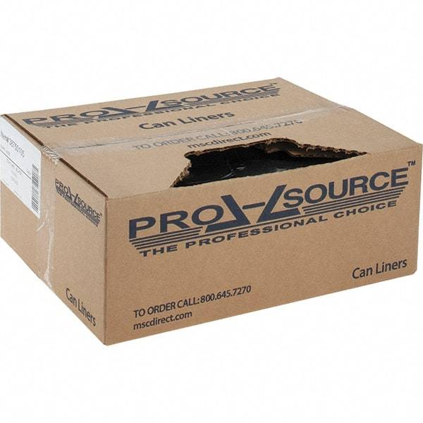 PRO-SOURCE - 1 mil Thick, Heavy-Duty Trash Bags - Linear Low-Density Polyethylene (LLDPE), Flat Pack Dispenser, 40" Wide x 46" High, Black - Exact Tool & Supply