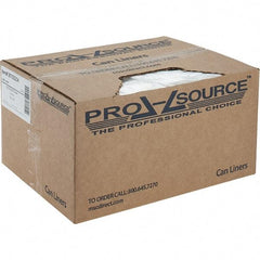 PRO-SOURCE - 1 mil Thick, Heavy-Duty Trash Bags - Linear Low-Density Polyethylene (LLDPE), Flat Pack Dispenser, 12" Wide x 35" High, Clear - Exact Tool & Supply