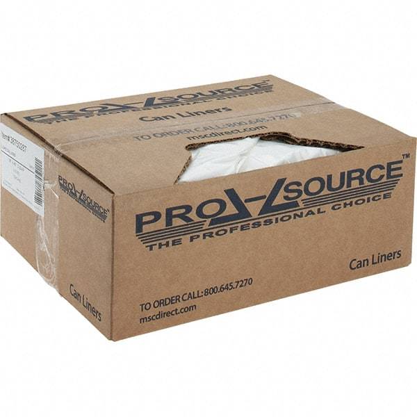 PRO-SOURCE - 2 mil Thick, Heavy-Duty Trash Bags - Linear Low-Density Polyethylene (LLDPE), Flat Pack Dispenser, 38" Wide x 48" High, Clear - Exact Tool & Supply