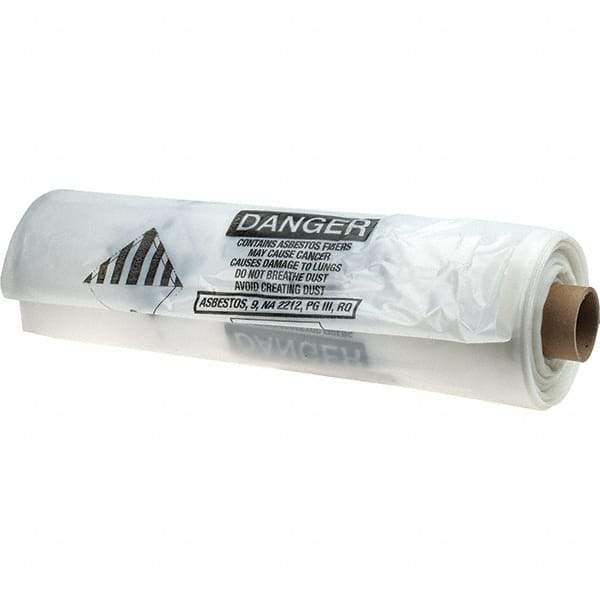 PRO-SOURCE - 50 Gal Capacity, Clear, Linear Low-Denstiy Polyethylene (LLDPE), Hazardous Waste Bag - 6 mil Thick x 30" Wide x 72" High, Roll - Exact Tool & Supply