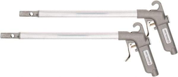 PRO-SOURCE - 150 Max psi High Power Venturi Nozzle Pistol Grip Blow Gun - 1/4 NPT Inlet, 18" Tube Length, Aluminum - Exact Tool & Supply
