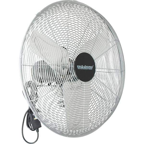 PRO-SOURCE - 24" Blade, 1/4 hp, 5,200, 6,000 & 7,700 CFM, Oscillating Industrial Circulation Fan - Back-Mounted, 120 VAC Volts, 1.60-1.90 Amps, 3 Speed - Exact Tool & Supply