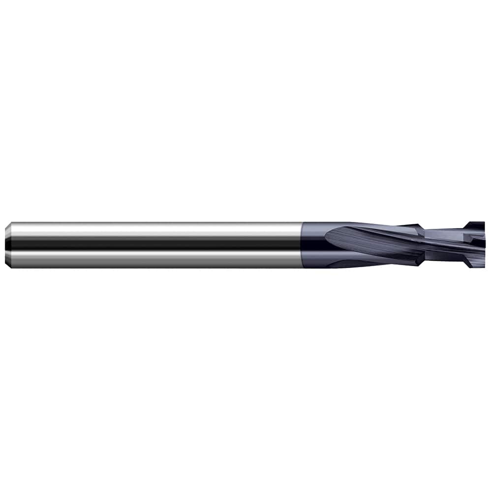 Harvey Tool - 90° 0.387 to 0.51" Opening Width, 0.372" Minor Diam, 0.008" Radius, 4-Flute Plate Chamfer Mill - Exact Tool & Supply