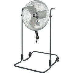 PRO-SOURCE - 24" Blade, 1/8 hp, 2,220 CFM, High Floor Stand Industrial Circulation Fan - Floor Stand, 115 Volts, 2.4 Amps, 3 Speed - Exact Tool & Supply