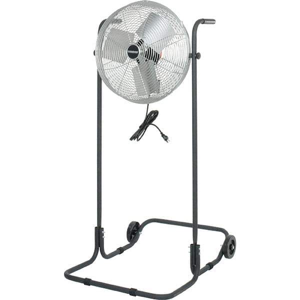 PRO-SOURCE - 18" Blade, 1/8 hp, 5,750 CFM, High Floor Stand Industrial Circulation Fan - Floor Stand, 2.2 Amps, 3 Speed - Exact Tool & Supply