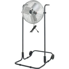 PRO-SOURCE - 18" Blade, 1/8 hp, 5,750 CFM, High Floor Stand Industrial Circulation Fan - Floor Stand, 2.2 Amps, 3 Speed - Exact Tool & Supply