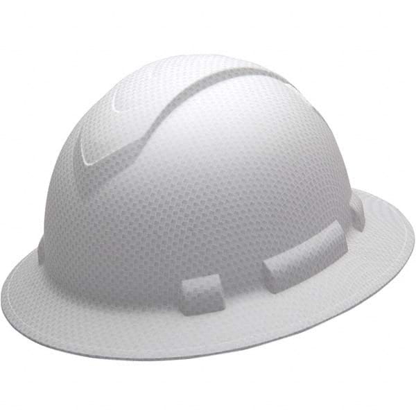PYRAMEX - ANSI Type I Class C, G & E 4-Point Ratchet Full Brim Hard Hat - Exact Tool & Supply