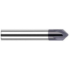 Harvey Tool - 1/2" Diam 45°/135° 4-Flute Single End Solid Carbide Chamfer Mill - Exact Tool & Supply