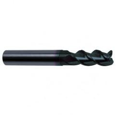 1/2" Dia. - 4-1/2" OAL - 45° Helix Super-A Carbide End Mill - 3 FL - Exact Tool & Supply