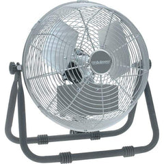 PRO-SOURCE - 12" Blade, 1/12 hp, 1,650, 2,300 & 2,750 CFM, Low Floor Stand Industrial Circulation Fan - Floor Stand, 120 Volts, 1.1 Amps, 3 Speed - Exact Tool & Supply