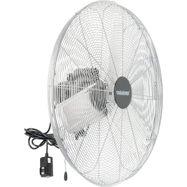 PRO-SOURCE - 30" Blade, 1/4 hp, 5,300, 6,200 & 7,800 CFM, Oscillating Industrial Circulation Fan - Back-Mounted, 120 VAC Volts, 1.60-1.90 Amps, 3 Speed - Exact Tool & Supply