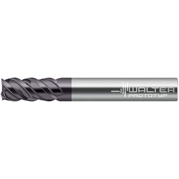 Walter-Prototyp - 14mm, 26mm LOC, 14mm Shank Diam, 104mm OAL, 4 Flute, Solid Carbide Square End Mill - TiAlN Finish, 50° Helix, Right Hand Cut, Right Hand Flute, Series MC326-A-L - Exact Tool & Supply