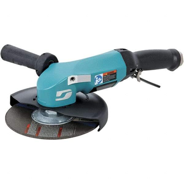 Dynabrade - 7" Wheel Diam, 8,500 RPM, Pneumatic Angle & Disc Grinder - 5/8-11 Spindle, 115 CFM, Adjustable Exhaust - Exact Tool & Supply