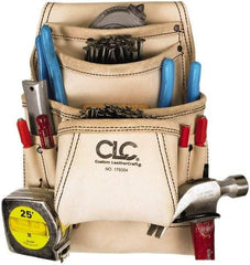 CLC - General Purpose Holster with 10 Pockets - Leather, Natural (Color) - Exact Tool & Supply
