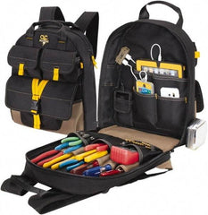 CLC - 23 Pocket Black & Khaki Polyester Backpack Tool Bag - 14" Wide x 6" Deep x 18-3/4" High - Exact Tool & Supply