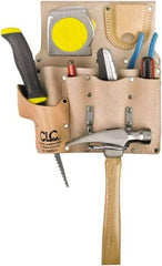 CLC - Knife Holster with 8 Pockets - Leather, Natural (Color) - Exact Tool & Supply