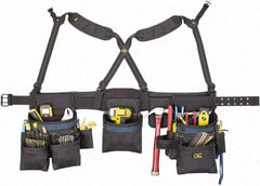 CLC - 29 to 46" Waist Tool Rig - 28 Pocket, Black/Blue, Polyester - Exact Tool & Supply