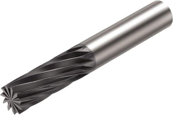 Sandvik Coromant - 1/2", 1-1/4" LOC, 1/2" Shank Diam, 3.248" OAL, 11 Flute, Solid Carbide Square End Mill - Single End, Diamond Finish, Spiral Flute, 4° Helix, Centercutting, Right Hand Cut, Right Hand Flute, Series CoroMill Plura - Exact Tool & Supply
