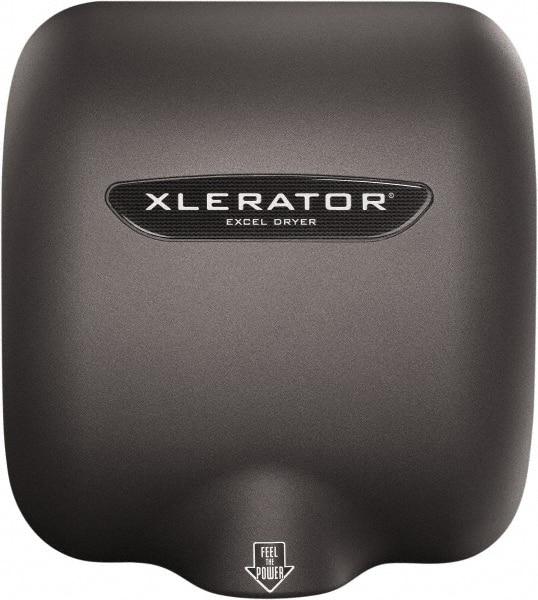 Excel Dryer - 1490 Watt Graphite Finish Electric Hand Dryer - 208/277 Volts, 6.2 Amps, 11-3/4" Wide x 12-11/16" High x 6-11/16" Deep - Exact Tool & Supply
