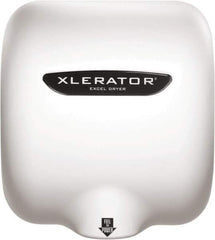 Excel Dryer - 1490 Watt White Finish Electric Hand Dryer - 208/277 Volts, 6.2 Amps, 11-3/4" Wide x 12-11/16" High x 6-11/16" Deep - Exact Tool & Supply