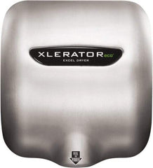 Excel Dryer - 530 Watt Silver Finish Electric Hand Dryer - 110/120 Volts, 4.5 Amps, 11-3/4" Wide x 12-11/16" High x 6-11/16" Deep - Exact Tool & Supply